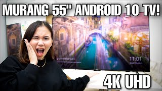 SKYWORTH 55SUC6500 UNBOXING FIRST ANDROID 10 TV [upl. by Anauqahc]