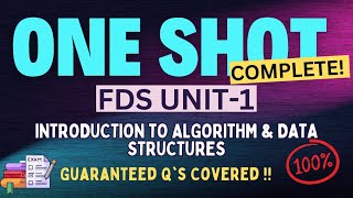 FDS UNIT1 Complete ONE SHOT 🔥 Introduction to Algorithms amp Data Structures  SPPU Second Year [upl. by Enelra]