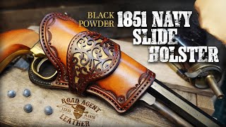 Making a Leather Slide Holster for an 1851 Navy  Leather Craft ASMR [upl. by Naerda780]