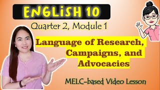 Language of Research Campaigns Advocacies  GRADE 10 MELCbased VIDEO LESSON QUARTER 2 MODULE 1 [upl. by Asilanna]