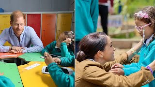 Meghan Markle amp Prince Harry Share Special Moments with Schoolchildren During Colombia Visit [upl. by Gnem]