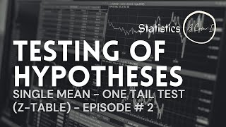 Hypotheses One Tail Test ZTable Single Mean Episode  2 Statistics BComI in UrduHindi [upl. by Ymereg648]