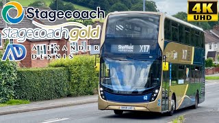 Stagecoach Gold Yorkshire X17 Wirksworth to Sheffield via Cromford Chesterfield ADL Enviro400MMC [upl. by Niret]