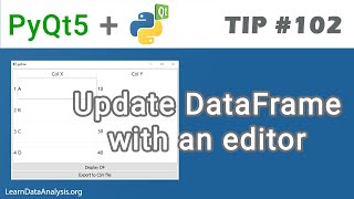 Create a Pandas DataFrame editor with PyQt5 and Python [upl. by Fusuy]