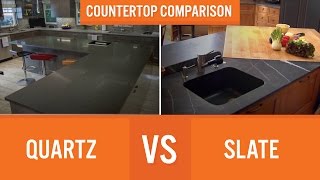 Quartz vs Slate  Countertop Comparison [upl. by Assilana560]