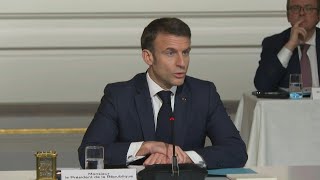 Macron affirme quun quotsursautquot des alliés de lUkraine est quotnécessairequot  AFP Extrait [upl. by Vanhook67]