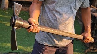 Making a mattock handle for the first time in my fathers life  True Temper [upl. by Aitnahs]