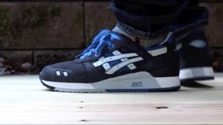 Asics Gel Lyte III BlackBlue Review amp On Feet [upl. by Anertac827]