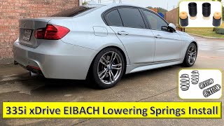 Eibach Pro Kit RWD amp Dinan Bumpstops Install On BMW F30 335i xDrive [upl. by Aloel]