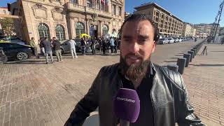 Marseille  manifestation des chauffeurs de VTC devant la mairie [upl. by Teiv]