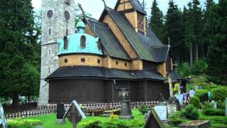 Vang Norwegian stave church in Karpacz Poland [upl. by Yetty]