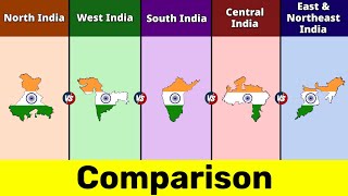 North india vs West India vs South India vs Central India vs East and Northeast India Data Duck 2o [upl. by Tonl]