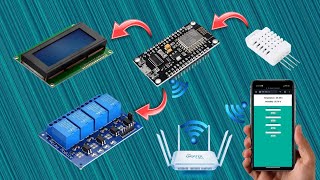 Controlling Temperature and Humidity with relay Using ESP8266 NodeMCU web server [upl. by Haimerej]