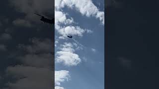 2 chinooks flying over Portsmouth avaition [upl. by Llerrom]