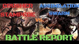 TYRANIDS BATTLE REPORT Crusher Stampede Vs Assimilation Swarm [upl. by Saxena]