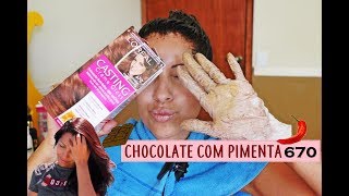 COLORAÇÃO CHOCOLATE COM PIMENTA 670 CASTING sem amônia Tonalizando em casa  Não Sou Dondoca [upl. by Quirita]