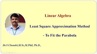 Least Square Approximation methodParabola [upl. by Bartlet]