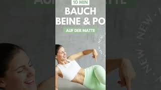 BEINE BAUCH amp PO Workout für Anfänger  ohne Springen Kniebeugen Ausfallschritte  Tina Halder [upl. by Airuam]