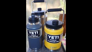 Yeti one gallon jug compared to half gallon jug and 64 oz Rambler bottle [upl. by Hgielrebmik]