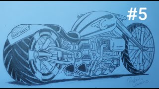 draw a motorcycle like a professional  Dibujar una moto como un profesional [upl. by Enifesoj]