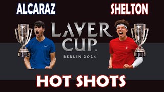 Laver Cup 2024  Match 6  Carlos Alcaraz v Ben Shelton  Hot Shots  Highlights Reel [upl. by Gall]