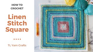 Linen Stitch Square  HOW TO CROCHET  Make a Temperature Blanket with Linen Stitch Squares [upl. by Ained]