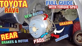 Toyota RAV4 rear breaks and rotors TOP Quality Job with torque specs [upl. by Neevan]