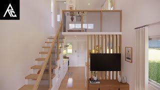 Fabulous Tiny House with Bedroom Loft Design Idea 35x7 Meters Only [upl. by Maure]