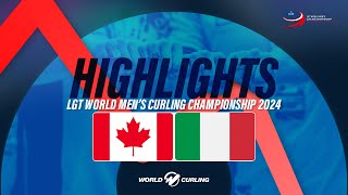 Canada v Italy  LGT World Mens Curling Championship 2024  Highlights [upl. by Wolbrom452]