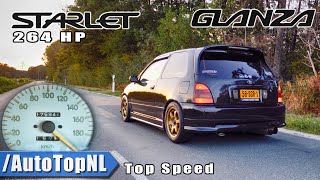 264HP Toyota Starlet Glanza BIG TURBO 100200kmh DRAGY GPS by AutoTopNL [upl. by Ardnoel]