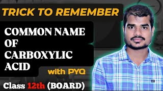 ORGANIC CHEMISTRY  COMMON NAME OF CARBOXYLIC ACID  CLASS 12BOARD EXAM JEE MAIN JEE ADV NEET [upl. by Leahcimauhsoj]